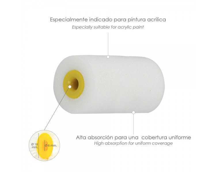 Rodillo Espuma Recambio Para Esmalte Acrilico 50 mm.  Set 10 Rodillos. Rodillo Espuma, Rodillo Pintura Acrilica