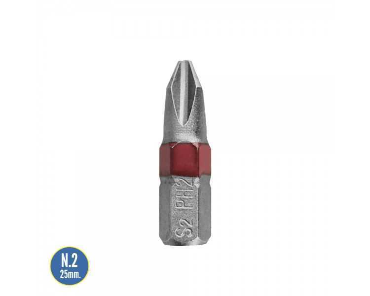Puntas Largas Destornillador Phillips Nº 2 (2 Piezas). Acero S2 al Cromo Vanadio. Puntas Hexagonales, Destorpuntas,