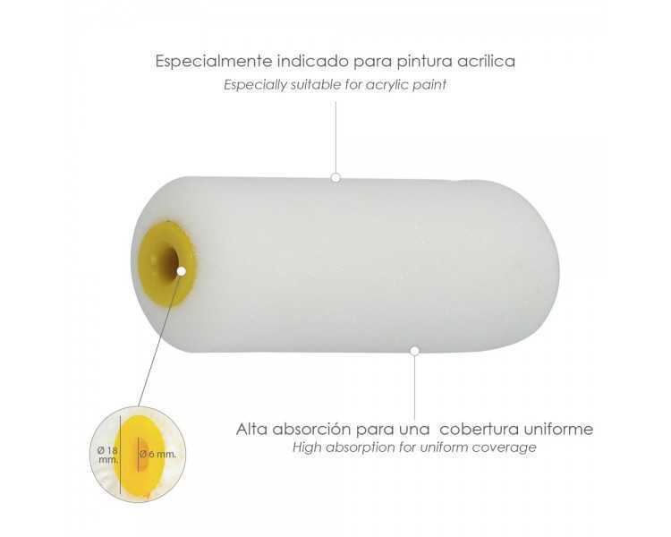Rodillo Espuma Recambio Para Esmalte Acrilico 100 mm.  Set 10 Rodillos. Rodillo Espuma, Rodillo Pintura Acrilica