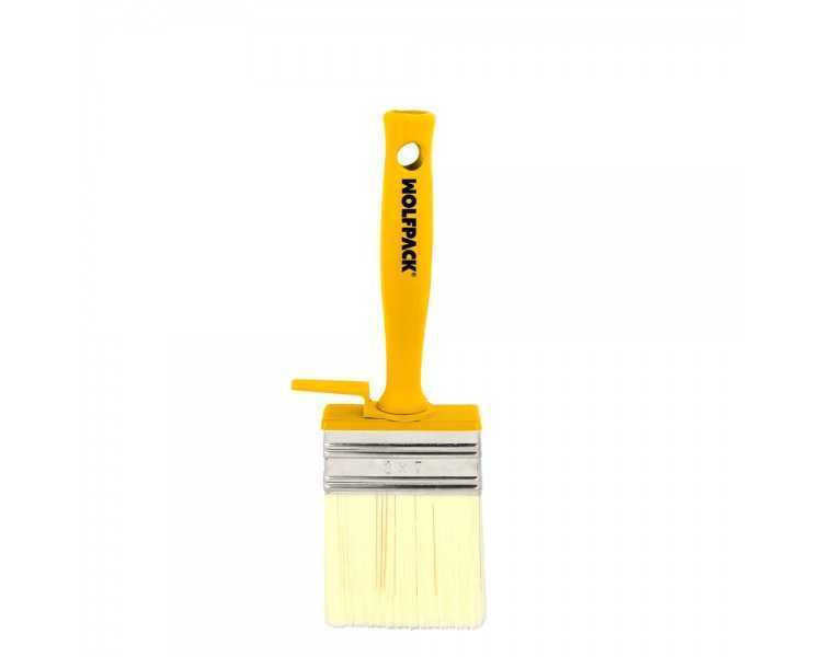 Brocha Profesional Techos 70x30 mm. Cerda Blanca. Mango Ergonomico, Con Gancho. Brocha Pintura, Brocha Pintor Profesional