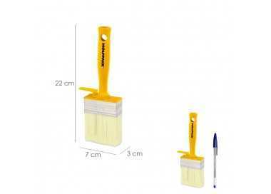 Brocha Profesional Techos 70x30 mm. Cerda Blanca. Mango Ergonomico, Con Gancho. Brocha Pintura, Brocha Pintor Profesional