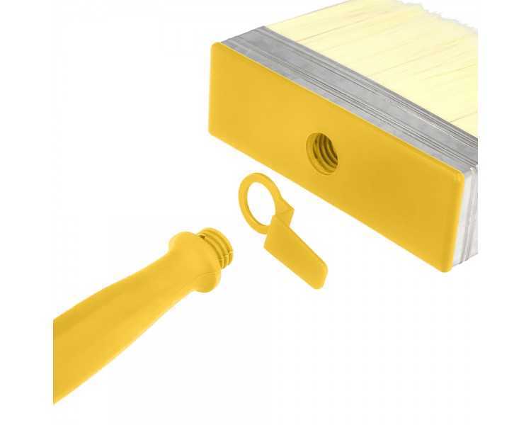Brocha Profesional Techos 70x30 mm. Cerda Blanca. Mango Ergonomico, Con Gancho. Brocha Pintura, Brocha Pintor Profesional