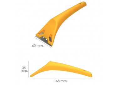 Rascavidrios Plastico Amarillo Hoja 60 mm. Rasqueta Vitroceramica, Rascador Vidrio, Rascador Vitroceramica,
