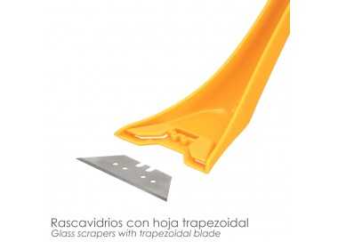 Rascavidrios Plastico Amarillo Hoja 60 mm. Rasqueta Vitroceramica, Rascador Vidrio, Rascador Vitroceramica,