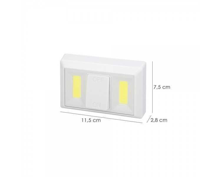 Linterna / Luces Led Para Pared / Armario A pilas (4 AAA) 250 Lumenes (Fijación Mediante Pegatina, Iman o Tornillos)