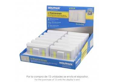 Linterna / Luces Led Para Pared / Armario A pilas (4 AAA) 250 Lumenes (Fijación Mediante Pegatina, Iman o Tornillos)