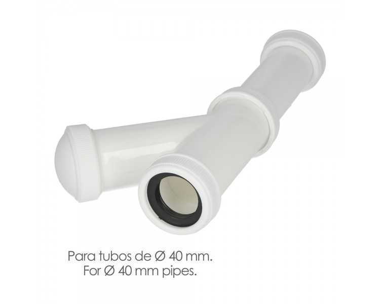 Sifon y Griega Extensible 1-1/2" Salida de Ø 40 mm. Tubo Liso