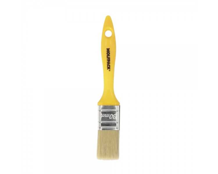 Paletina Profesional Cerda Blanca Ancho 30 mm. Cerdas Naturales Mango Plastico Ergonomico, Brocha Pintor, Pincel Pintura