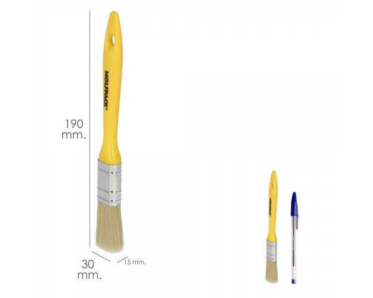 Paletina Profesional Cerda Blanca Ancho 30 mm. Cerdas Naturales Mango Plastico Ergonomico, Brocha Pintor, Pincel Pintura