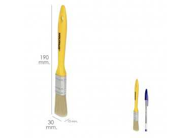 Paletina Profesional Cerda Blanca Ancho 30 mm. Cerdas Naturales Mango Plastico Ergonomico, Brocha Pintor, Pincel Pintura