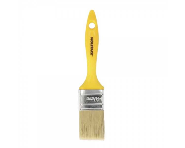 Paletina Profesional Cerda Blanca Ancho 40 mm. Cerdas Naturales Mango Plastico Ergonomico, Brocha Pintor, Pincel Pintura