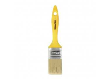 Paletina Profesional Cerda Blanca Ancho 40 mm. Cerdas Naturales Mango Plastico Ergonomico, Brocha Pintor, Pincel Pintura