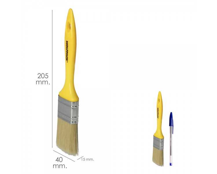 Paletina Profesional Cerda Blanca Ancho 40 mm. Cerdas Naturales Mango Plastico Ergonomico, Brocha Pintor, Pincel Pintura