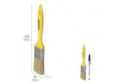 Paletina Profesional Cerda Blanca Ancho 40 mm. Cerdas Naturales Mango Plastico Ergonomico, Brocha Pintor, Pincel Pintura