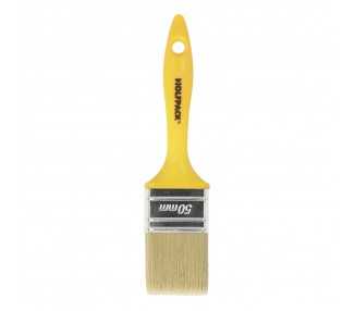 Paletina Profesional Cerda Blanca Ancho 50 mm. Cerdas Naturales Mango Plastico Ergonomico, Brocha Pintor, Pincel Pintura