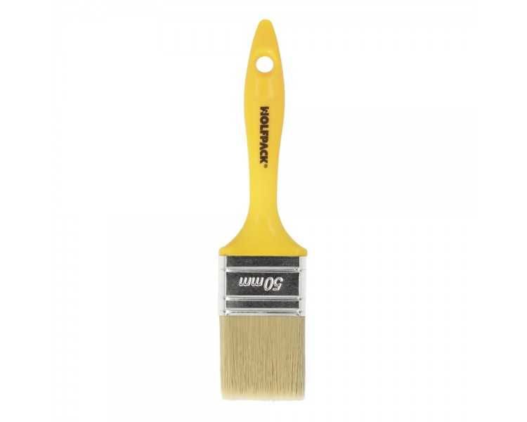 Paletina Profesional Cerda Blanca Ancho 50 mm. Cerdas Naturales Mango Plastico Ergonomico, Brocha Pintor, Pincel Pintura