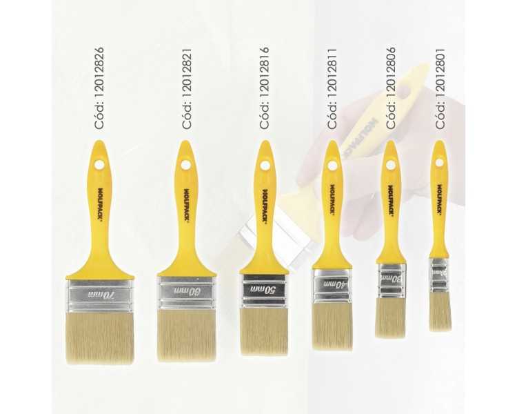 Paletina Profesional Cerda Blanca Ancho 50 mm. Cerdas Naturales Mango Plastico Ergonomico, Brocha Pintor, Pincel Pintura