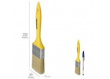 Paletina Profesional Cerda Blanca Ancho 60 mm. Cerdas Naturales Mango Plastico Ergonomico, Brocha Pintor, Pincel Pintura