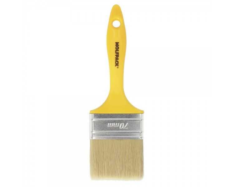 Paletina Profesional Cerda Blanca Ancho 70 mm. Cerdas Naturales Mango Plastico Ergonomico, Brocha Pintor, Pincel Pintura