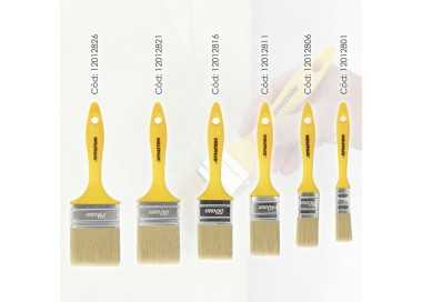 Paletina Profesional Cerda Blanca Ancho 70 mm. Cerdas Naturales Mango Plastico Ergonomico, Brocha Pintor, Pincel Pintura