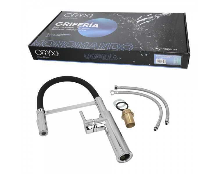 Monomando Fregadero Flexible Con Soporte Grifo Flexible Chorro Aireado, Chorro Rociado. Grifo Cocina, Grifo Alto,Grifo Fregadero