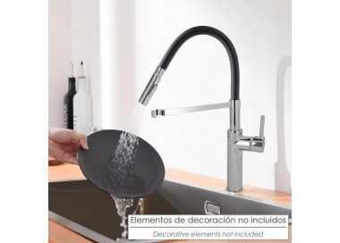 Monomando Fregadero Flexible Con Soporte Grifo Flexible Chorro Aireado, Chorro Rociado. Grifo Cocina, Grifo Alto,Grifo Fregadero