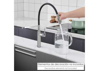 Monomando Fregadero Flexible Con Soporte Grifo Flexible Chorro Aireado, Chorro Rociado. Grifo Cocina, Grifo Alto,Grifo Fregadero
