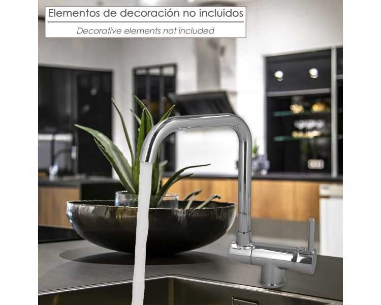 Monomando Fregadero Caño Alto Abatible. Grifo 360º. Chorro Aireado, Grifo Cocina, Grifo Alto, Grifo Fregadero