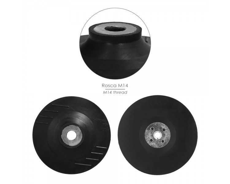 Plato Amoladora Nylon Ø 178 mm. Con Rosca M14. Disco Plástico Para Bonete