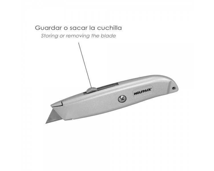 Cutter Hoja Trapezoidal Retráctil Acero Sk5