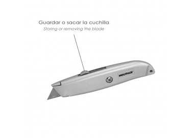 Cutter Hoja Trapezoidal Retráctil Acero Sk5