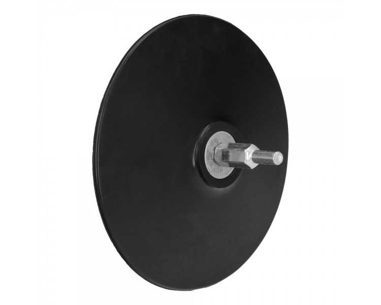 Plato Taladro Nylon Ø 125 mm. Con Espiga Ø 6 mm. Disco Plástico Para Bonete