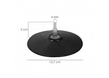 Plato Taladro Nylon Ø 125 mm. Con Espiga Ø 6 mm. Disco Plástico Para Bonete
