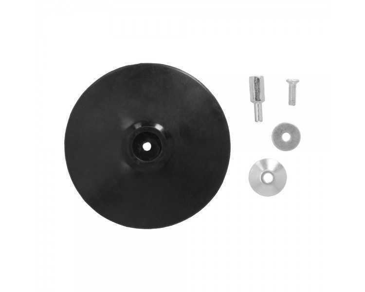 Plato Taladro Nylon Ø 125 mm. Con Espiga Ø 6 mm. Disco Plástico Para Bonete