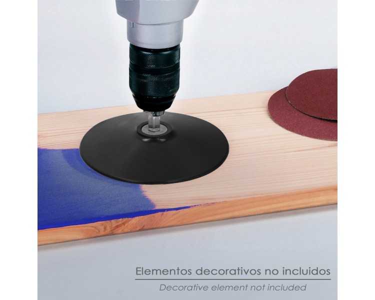 Plato Taladro Nylon Ø 125 mm. Con Espiga Ø 6 mm. Disco Plástico Para Bonete