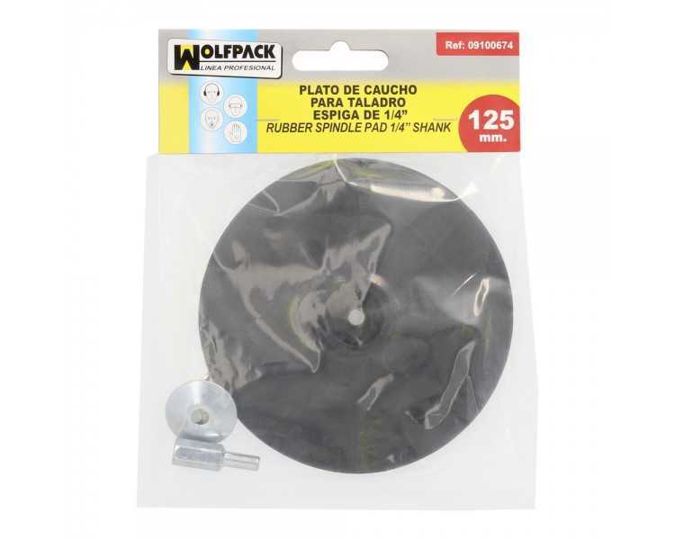 Plato Taladro Nylon Ø 125 mm. Con Espiga Ø 6 mm. Disco Plástico Para Bonete