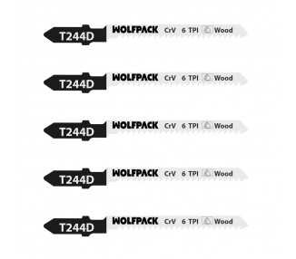 Hojas Sierra Calar Para Madera Corte Grueso 5 Piezas. Hoja Cromo Vanadio 58. Vastago T Universal