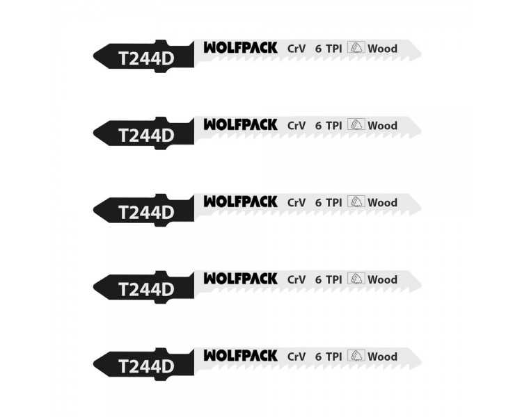 Hojas Sierra Calar Para Madera Corte Grueso 5 Piezas. Hoja Cromo Vanadio 58. Vastago T Universal