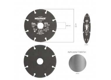 Disco Corte Metales Universal  Ø 115 x 1,7 mm. Filo de Diamante Disco Corte Acero, Chapa, Hierro, Aluminio