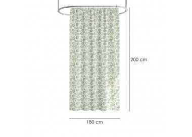Cortina Ducha Hojas Verdes 180x200 cm. Impermeable