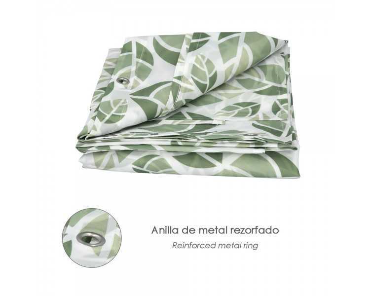 Cortina Ducha Hojas Verdes 180x200 cm. Impermeable