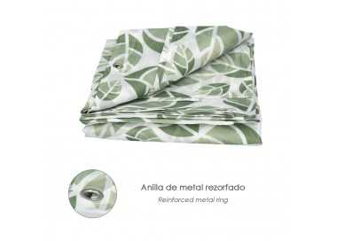Cortina Ducha Hojas Verdes 180x200 cm. Impermeable