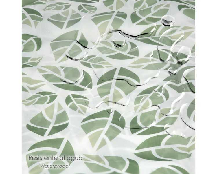 Cortina Ducha Hojas Verdes 180x200 cm. Impermeable