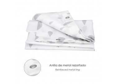 Cortina Ducha Gotas Gris 180x200 cm. Impermeable