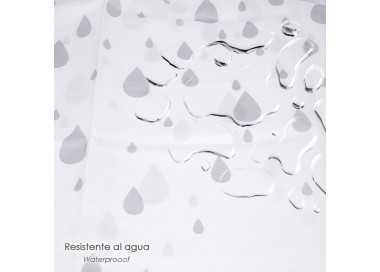 Cortina Ducha Gotas Gris 180x200 cm. Impermeable