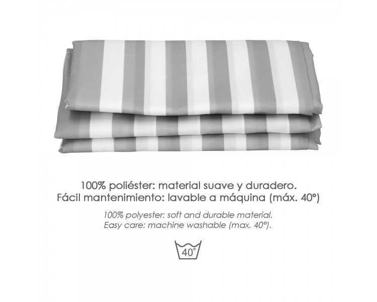 Cortina Ducha Rayas Blancas 180x200 cm. Impermeable