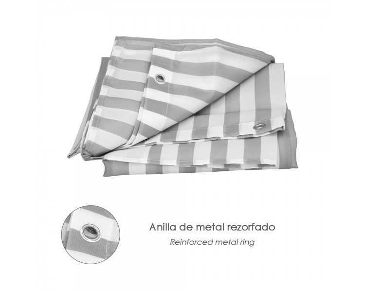 Cortina Ducha Rayas Blancas 180x200 cm. Impermeable