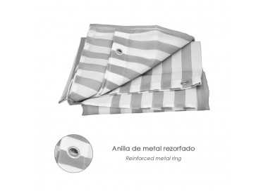 Cortina Ducha Rayas Blancas 180x200 cm. Impermeable