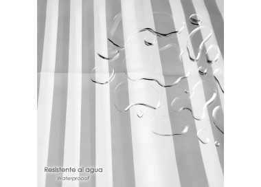 Cortina Ducha Rayas Blancas 180x200 cm. Impermeable