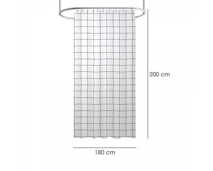 Cortina Ducha Cuadros 180x200 cm. Impermeable